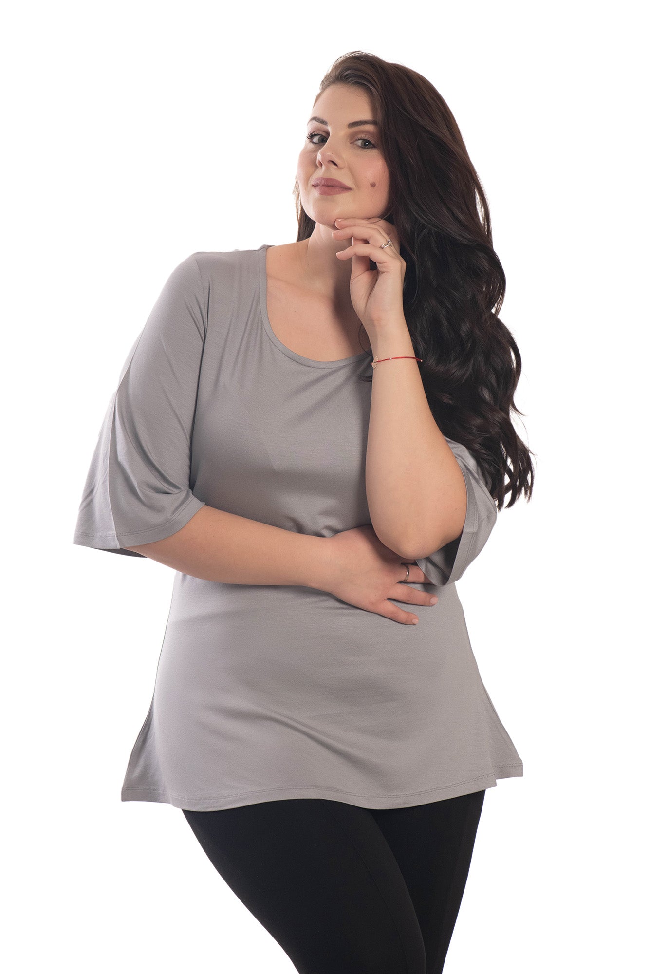 Túnica de mujer con mangas 3/4 y escote redondo