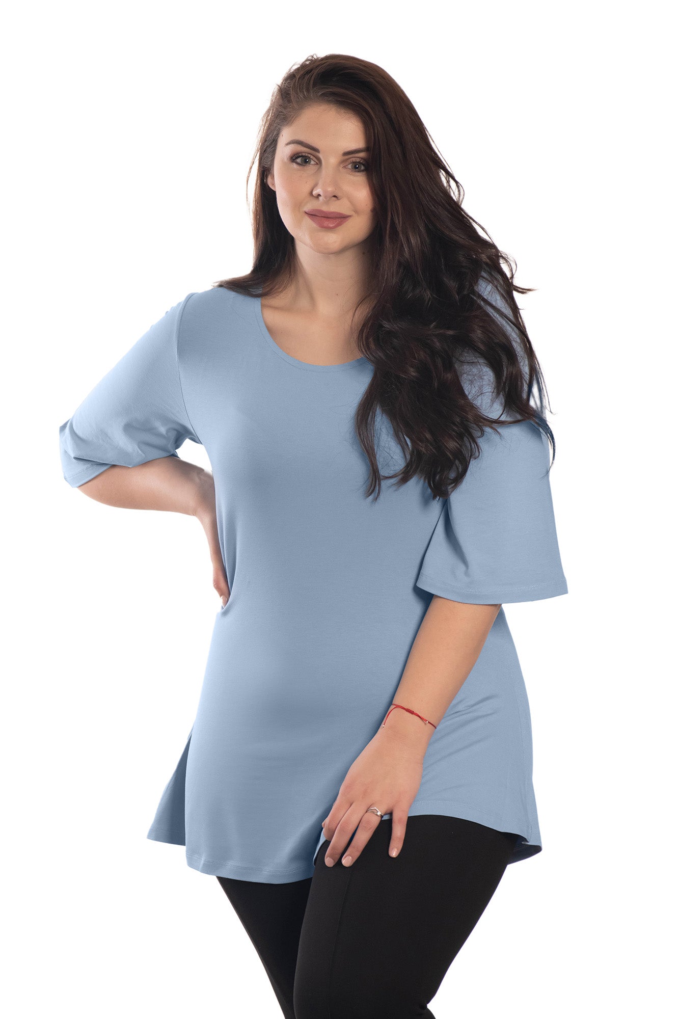 Túnica de mujer con mangas 3/4 y escote redondo