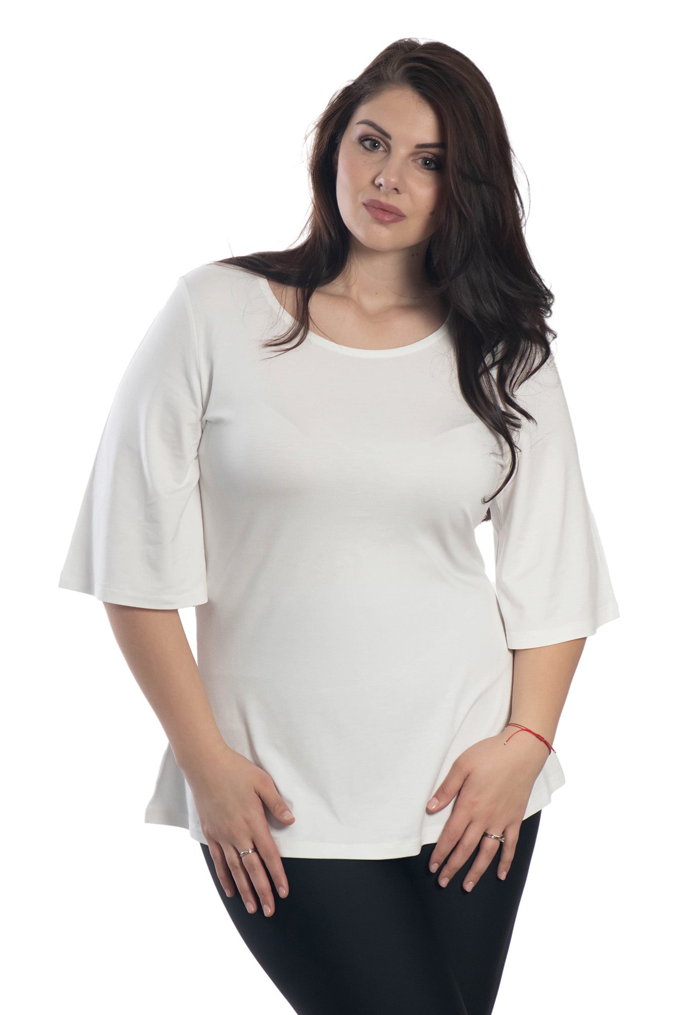 Túnica de mujer con mangas 3/4 y escote redondo