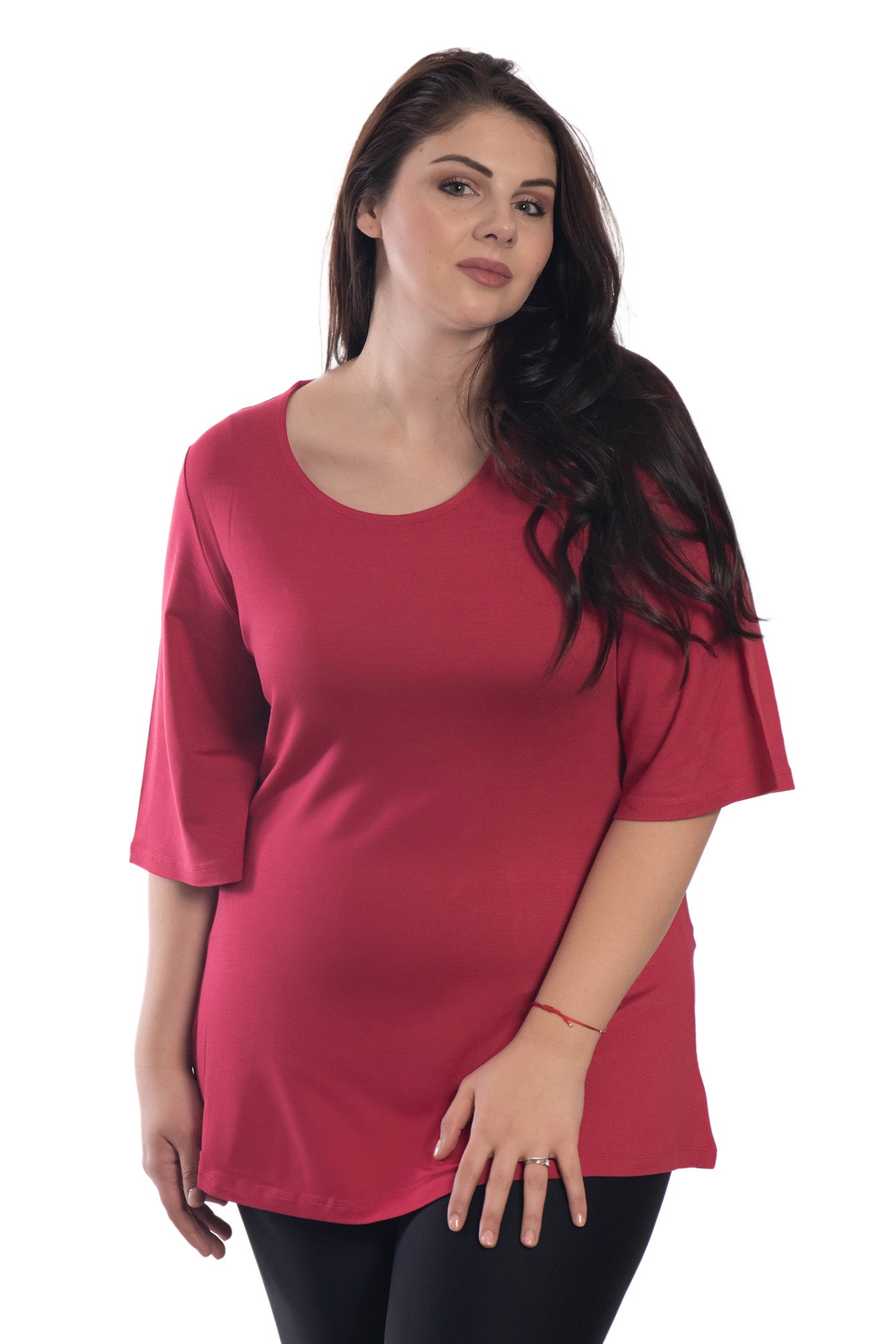 Túnica de mujer con mangas 3/4 y escote redondo