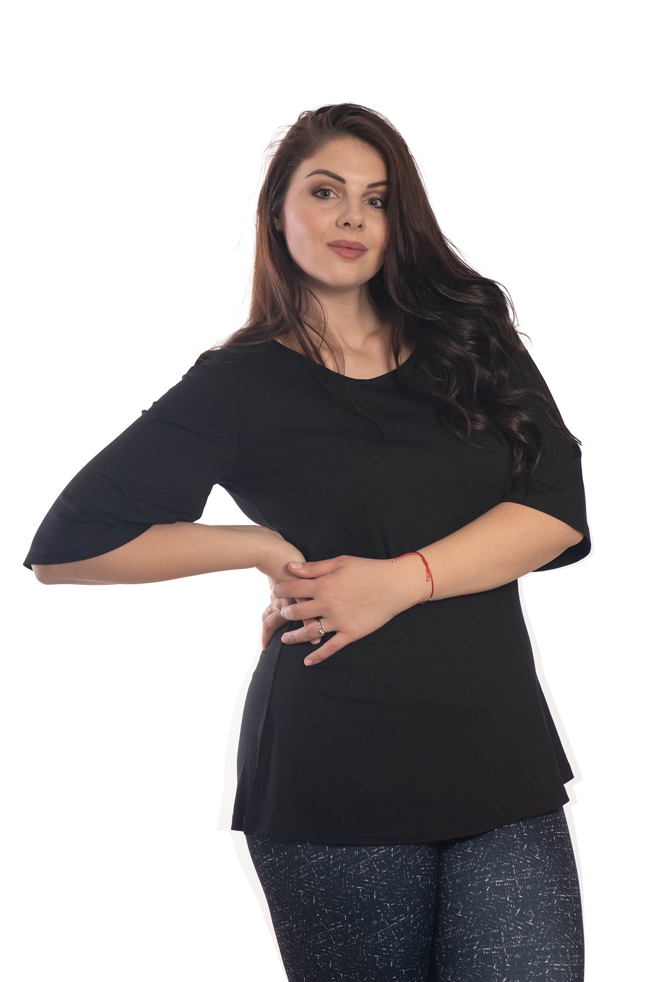 Ruffled High Neck Contrast Side Tie Top