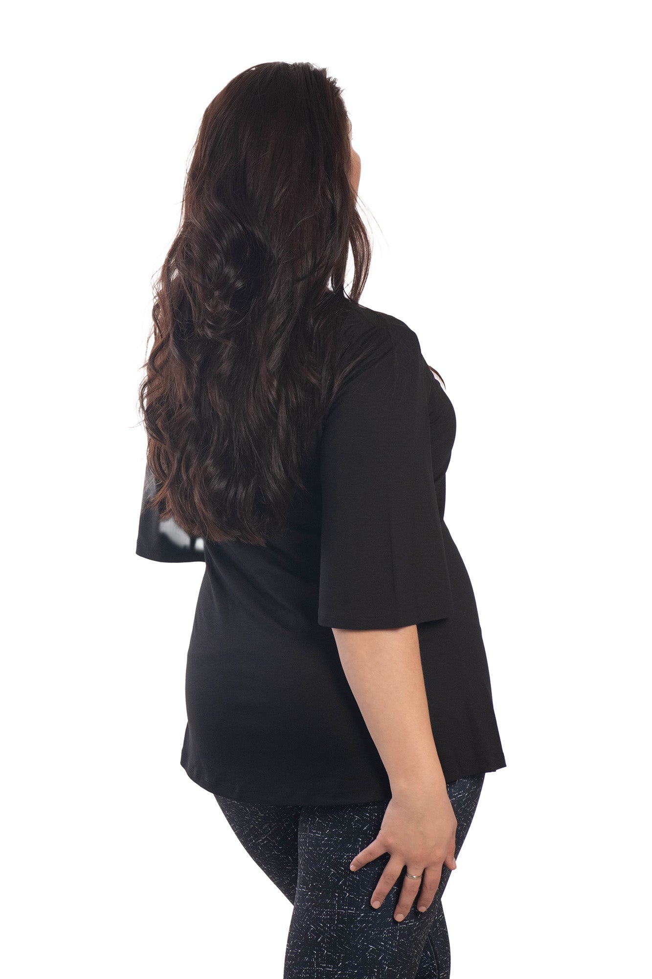 Ruffled High Neck Contrast Side Tie Top