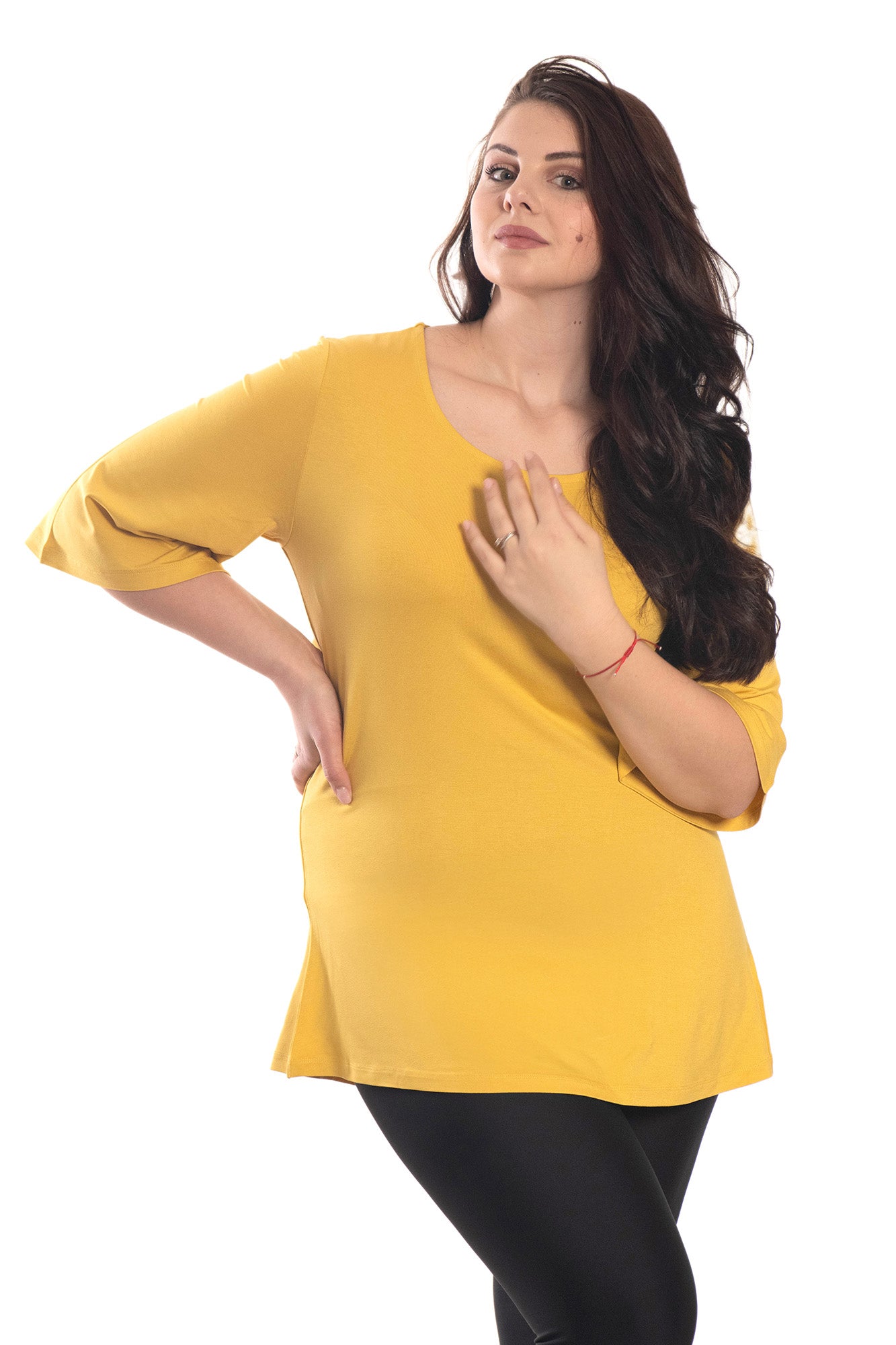 Túnica de mujer con mangas 3/4 y escote redondo