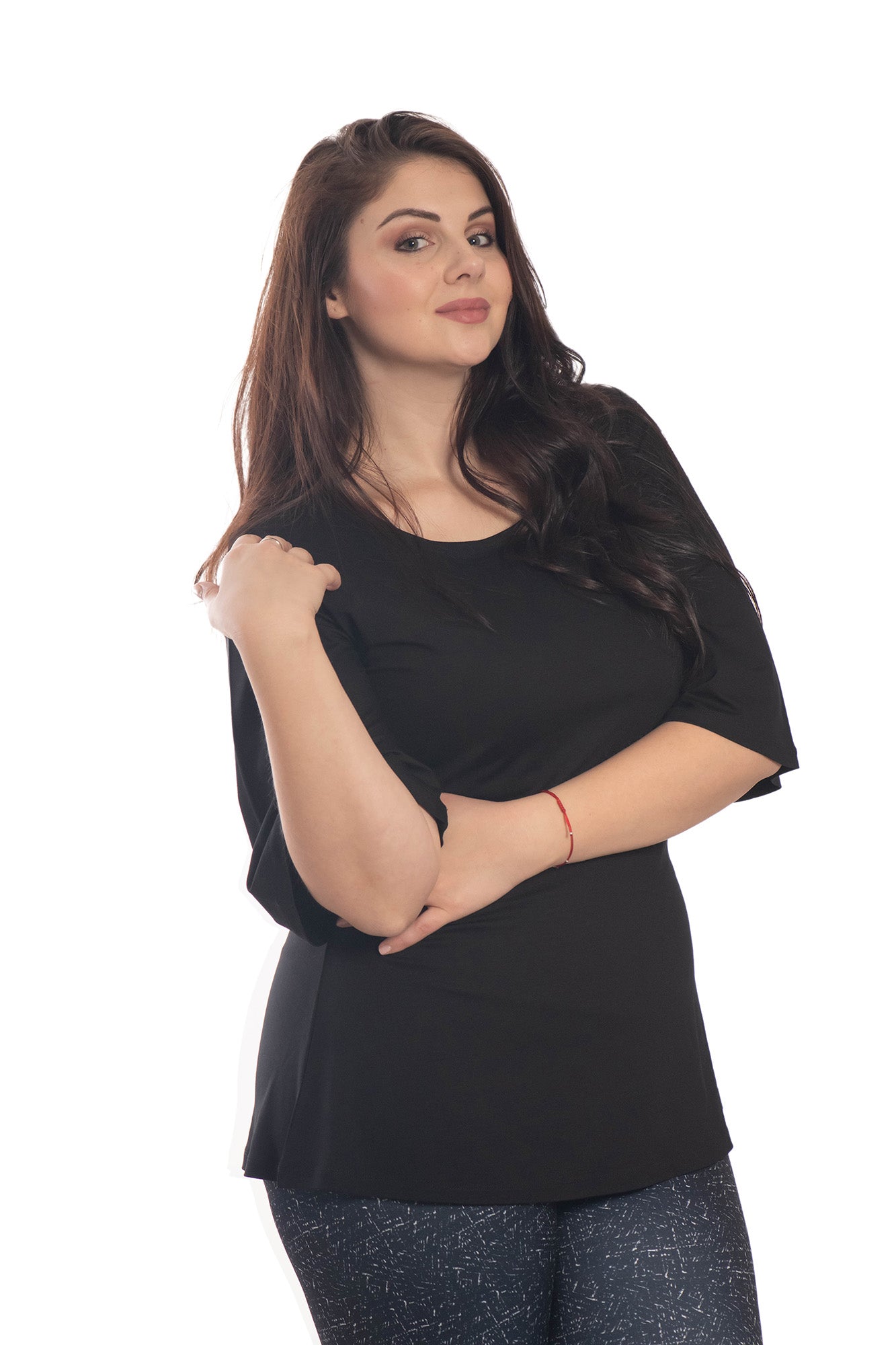 Túnica de mujer con mangas 3/4 y escote redondo