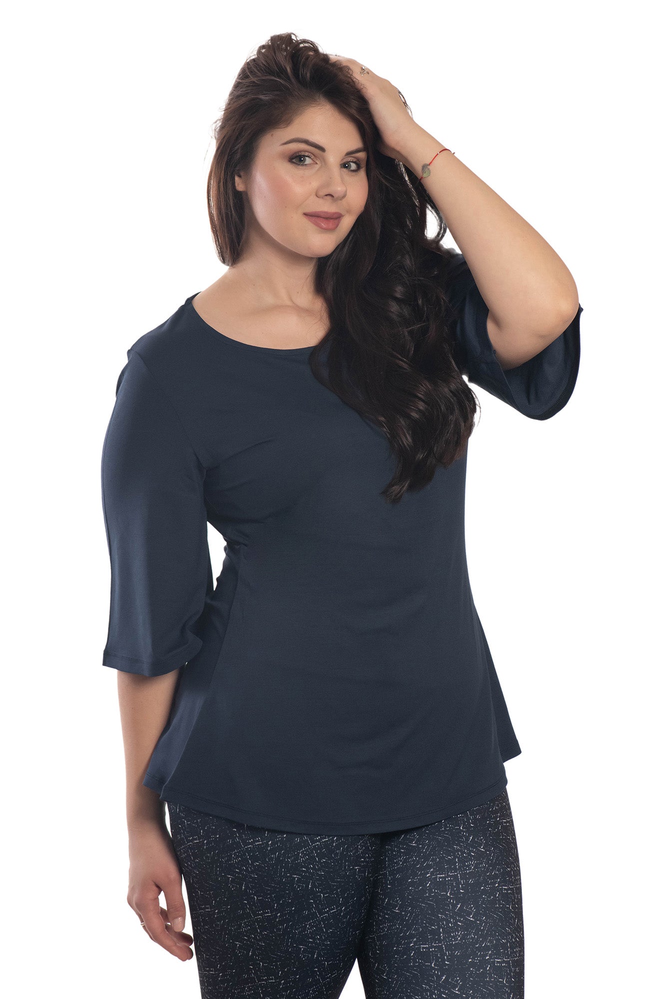 Túnica de mujer con mangas 3/4 y escote redondo