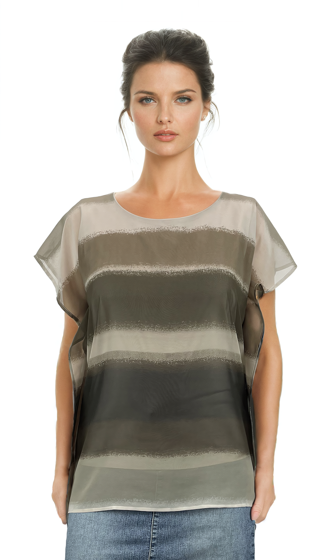 Blusa de mujer - camiseta de manga corta con cuello redondo