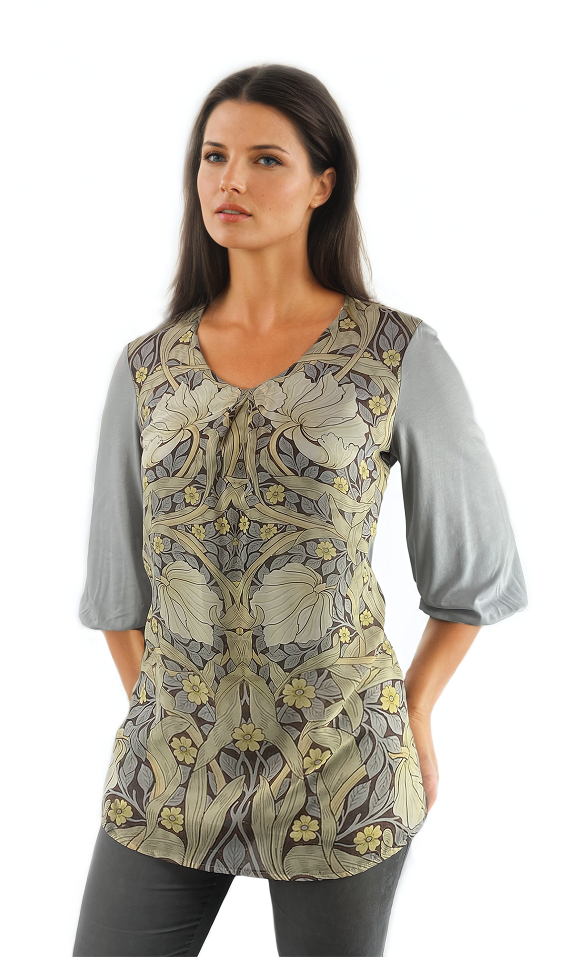 Ruffled High Neck Contrast Side Tie Top