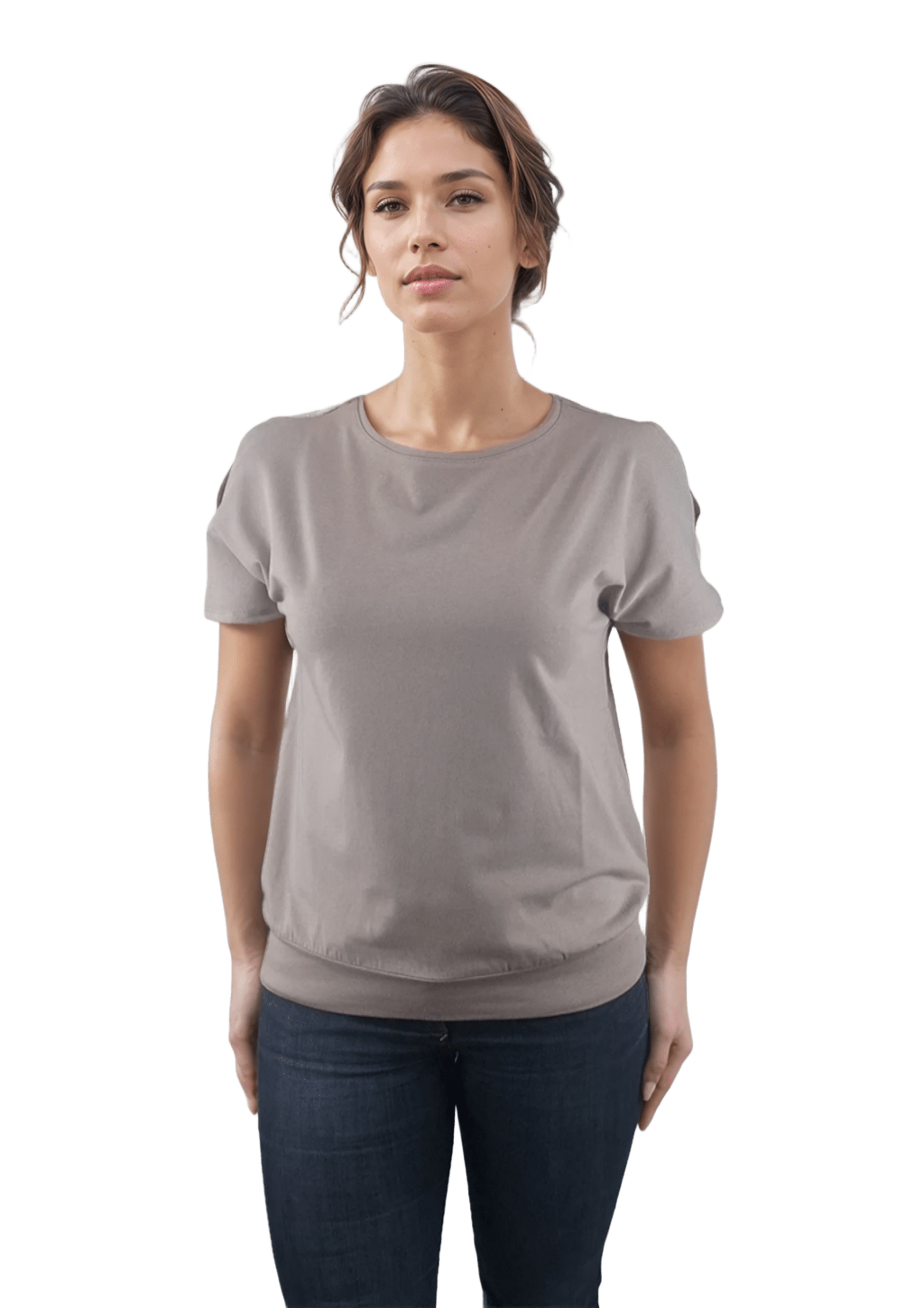 Blusa de mujer - camiseta de manga corta con cuello redondo