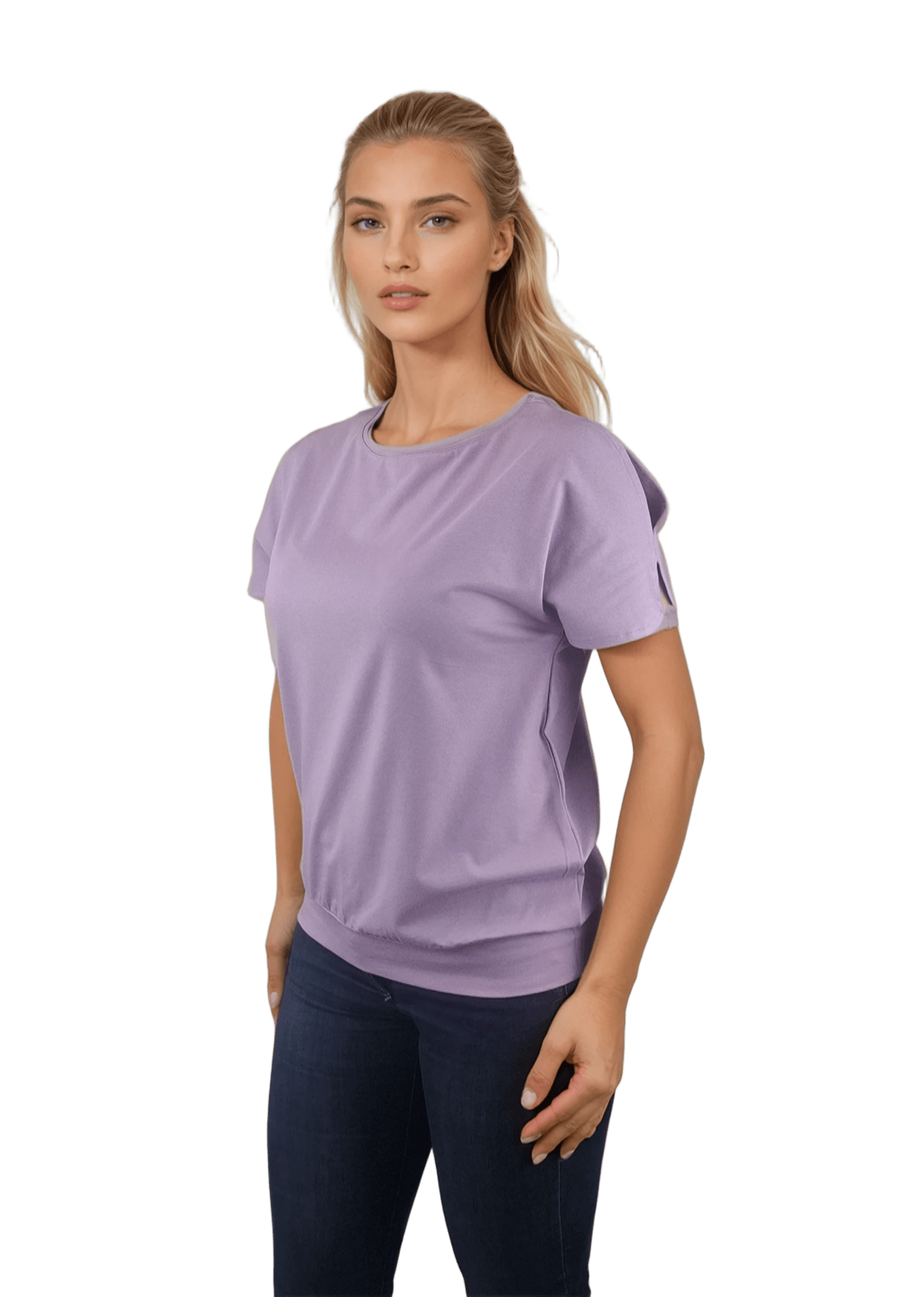 Ruffled High Neck Contrast Side Tie Top