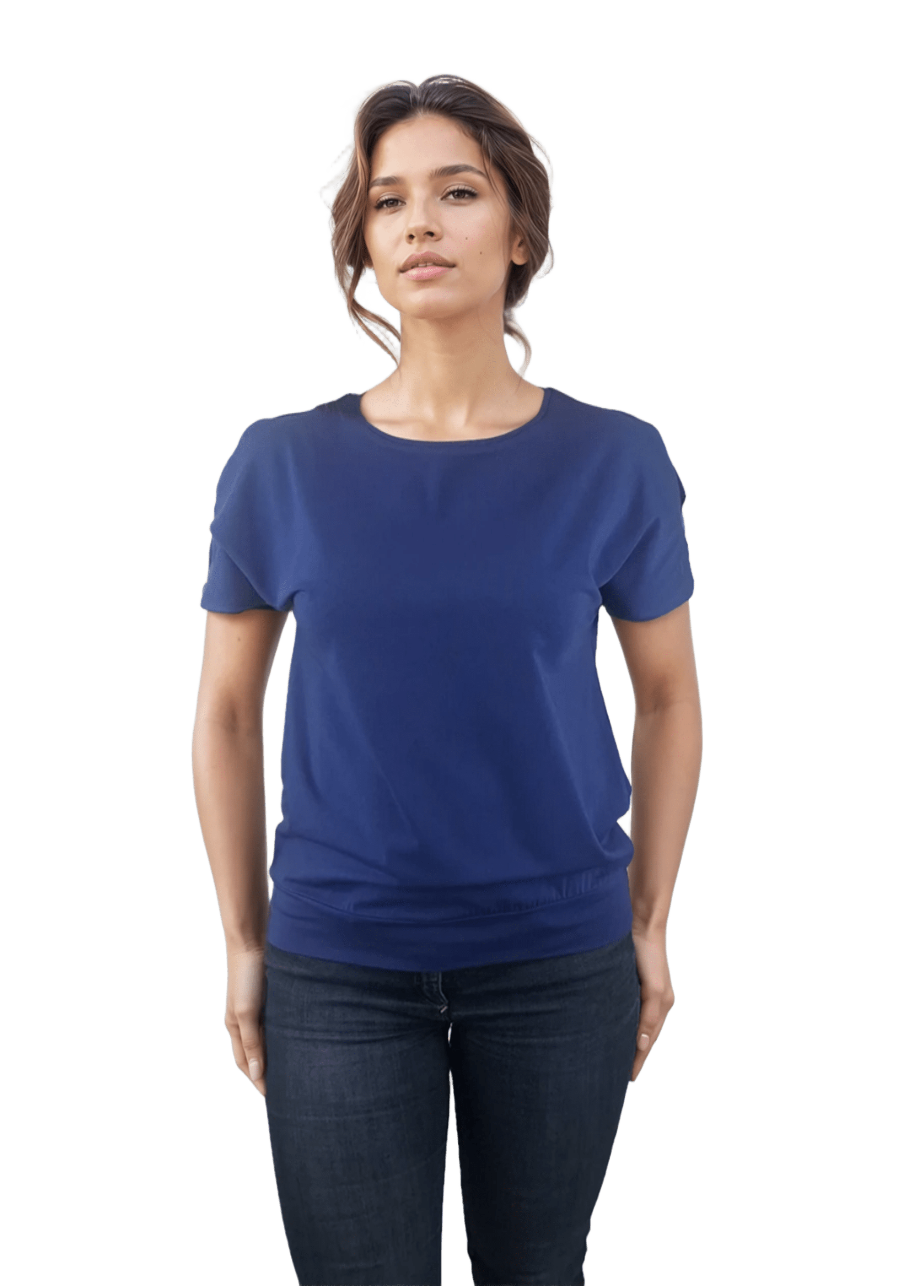 Blusa de mujer - camiseta de manga corta con cuello redondo