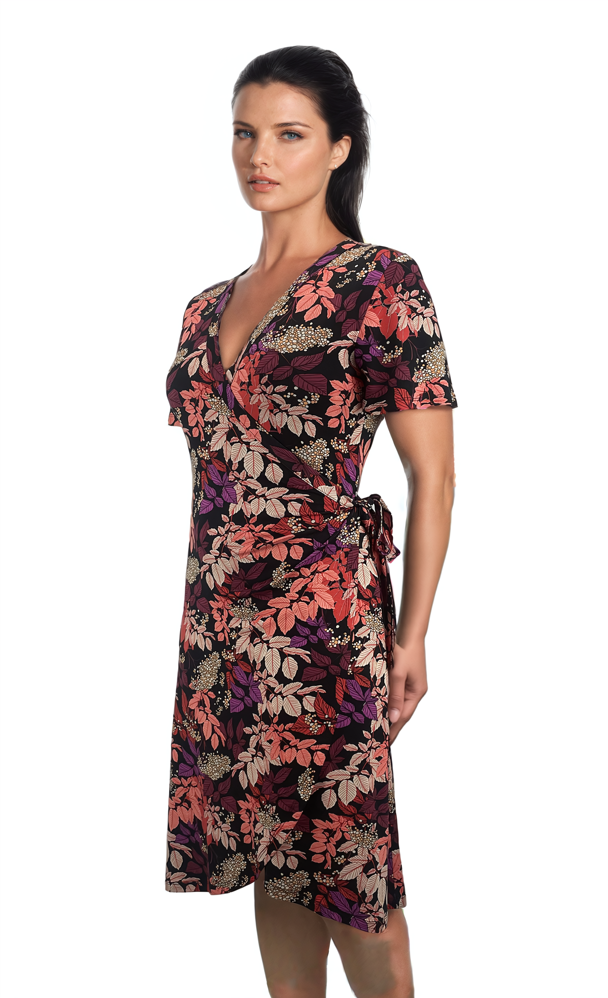 Ruffled High Neck Contrast Side Tie Top