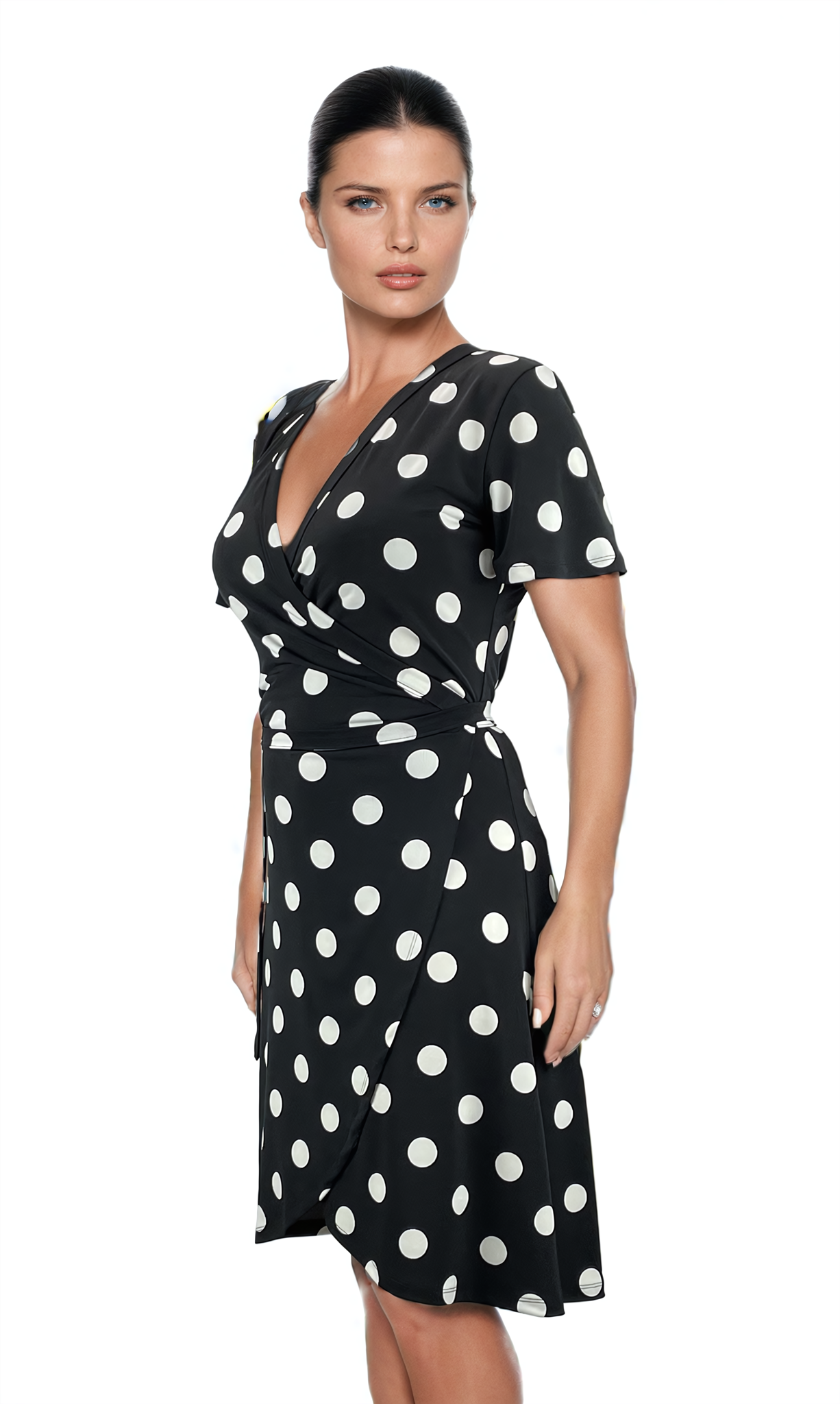 Ruffled High Neck Contrast Side Tie Top