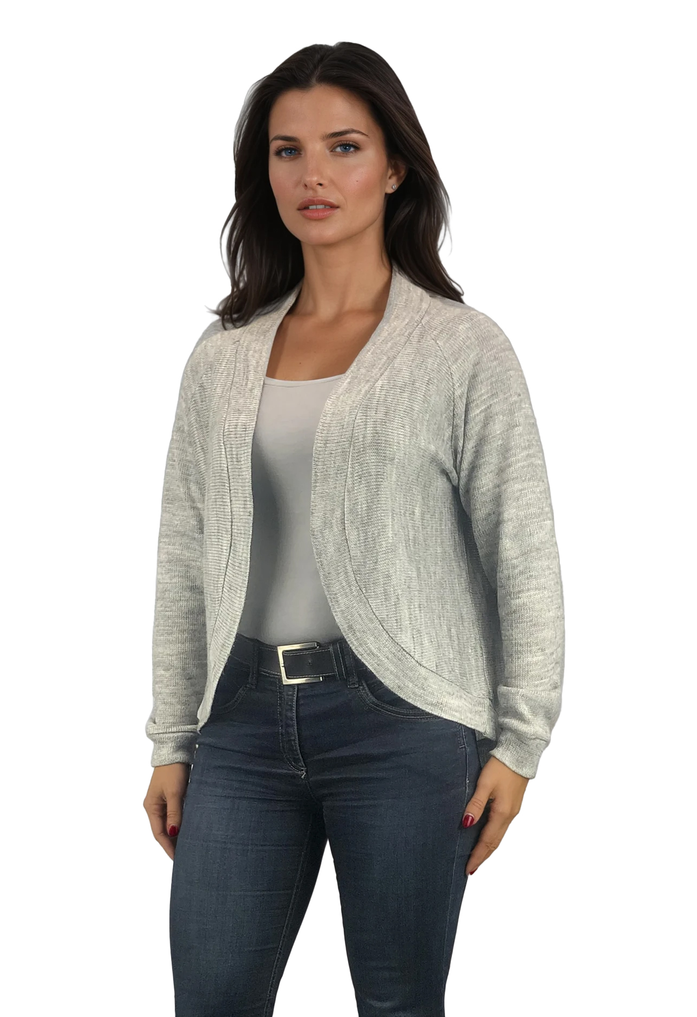 Cárdigan de manga larga para mujer sin botones